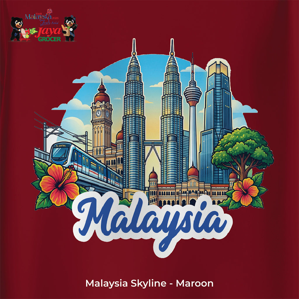 JS Apparel - Malaysia Skyline (Maroon-XL)