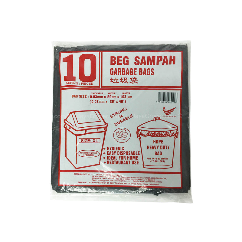Convenient Tear Off Garbage Bag (Extra Large) 89x102cm 10pcs/pack