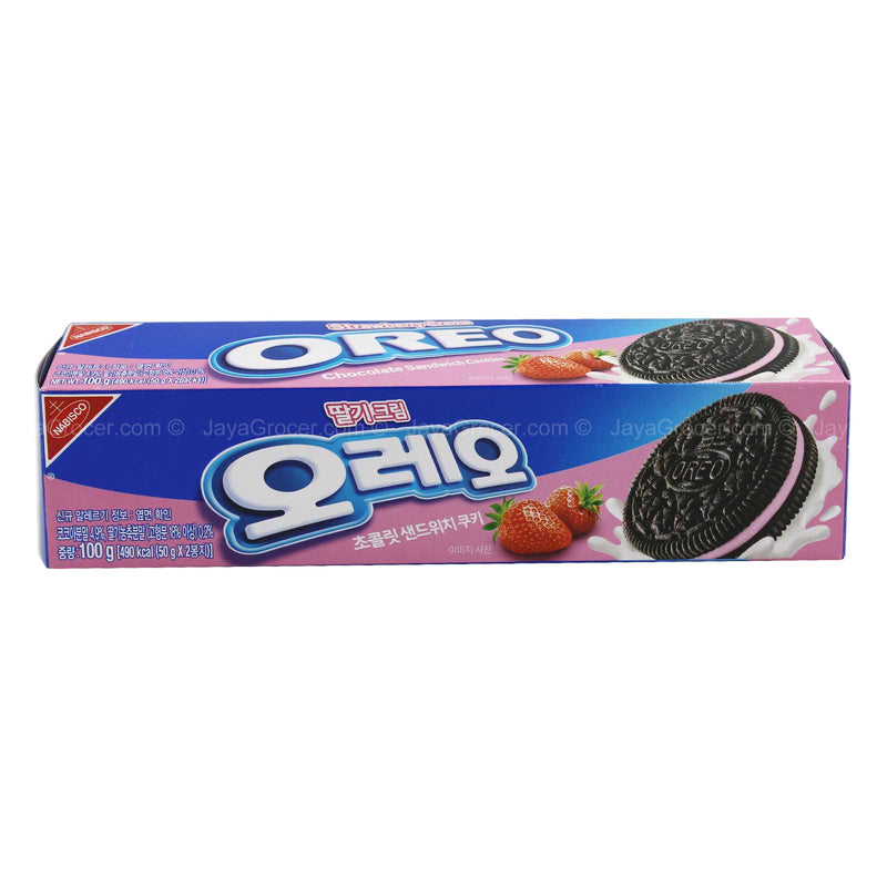 Oreo Strawberry Creme Chocolate Sandwich Cookies 100g