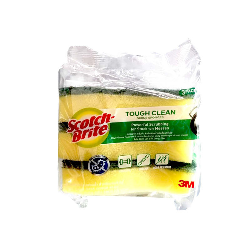 Scotch Brite Tough Clean Scrub Sponge 3pcs/pack