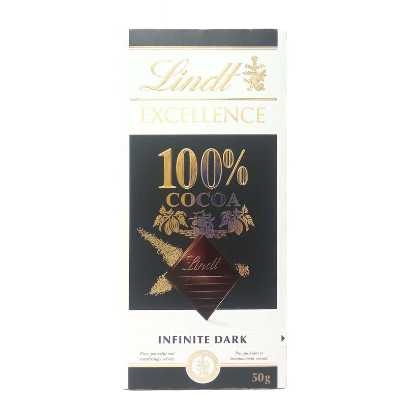 Lindt Excellence Dark 100% Cocoa Chocolate Bar 50g