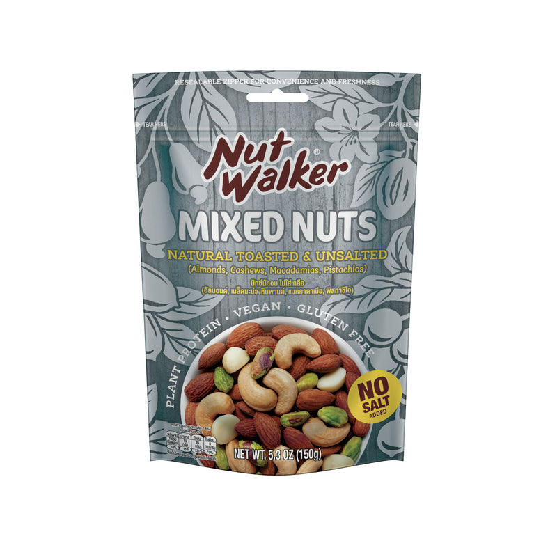 Nut Walker Natural Toasted and Unsalted Mixed Nuts 150g