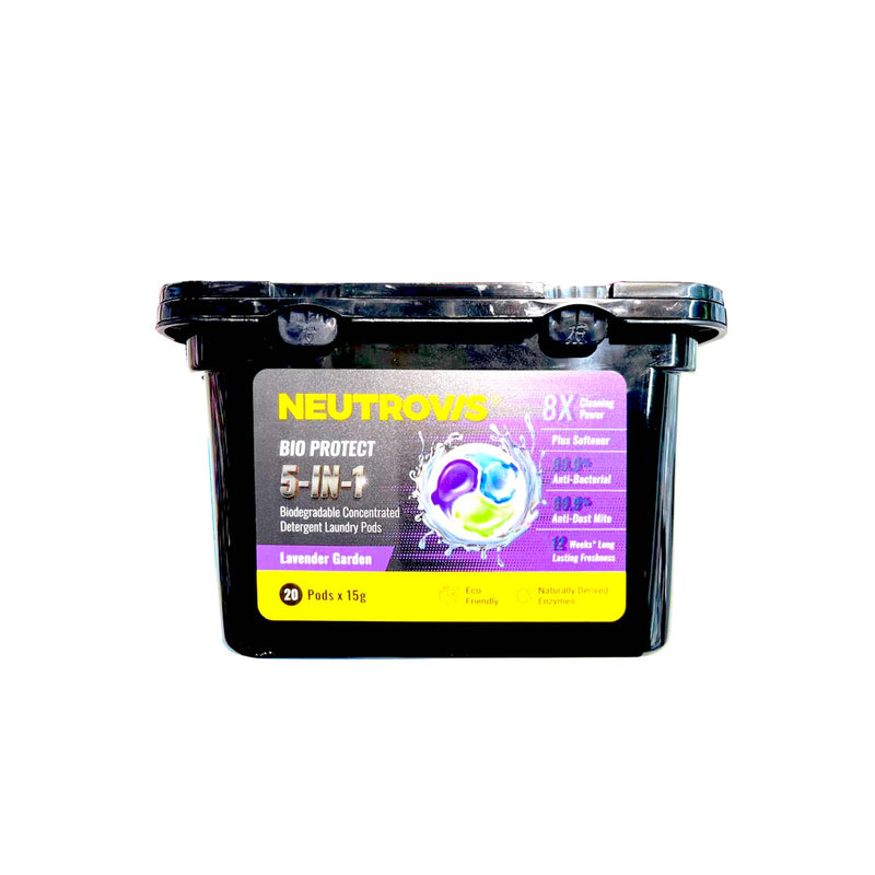 Neutrovis 5-in-1 Biodegradable Condentrated Detergent Laundry Pods Lavendar Garden 15g x 20